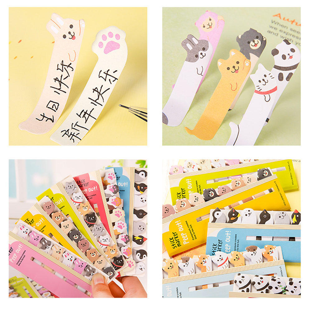 Art Craft Notebook - 2Pcs Assorted Kawaii Animal Page Flags