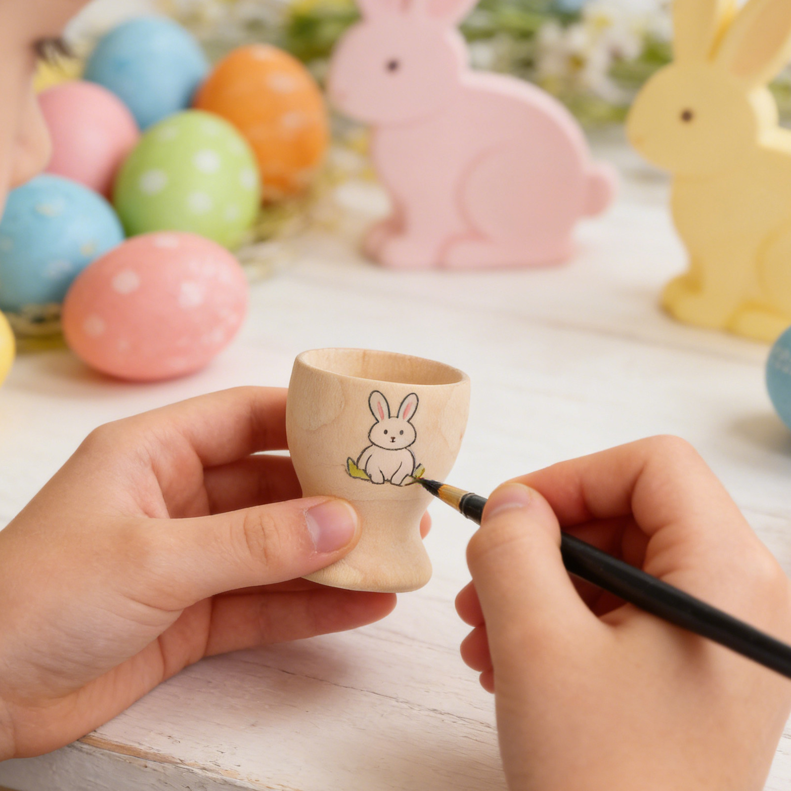 Art Craft Activities For Preschoolers - 12Pcs Blank Wood Egg Stand Cup