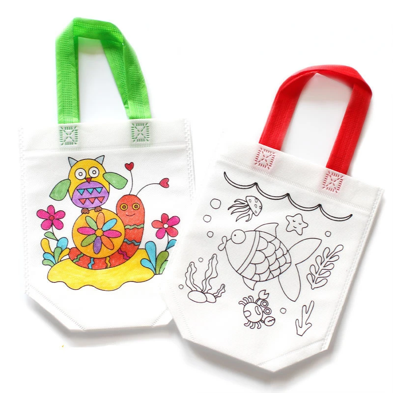 Art Craft Earth Day - 24pcs Cute Cartoon Coloring Bags Reusable