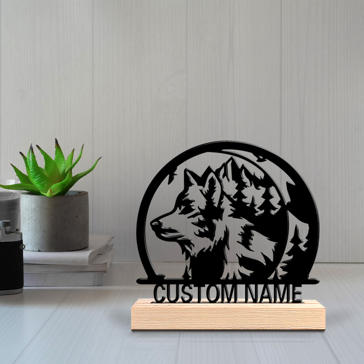 Art Craft Letter A - 1pc Mountain wolves Customizable Letter Metal