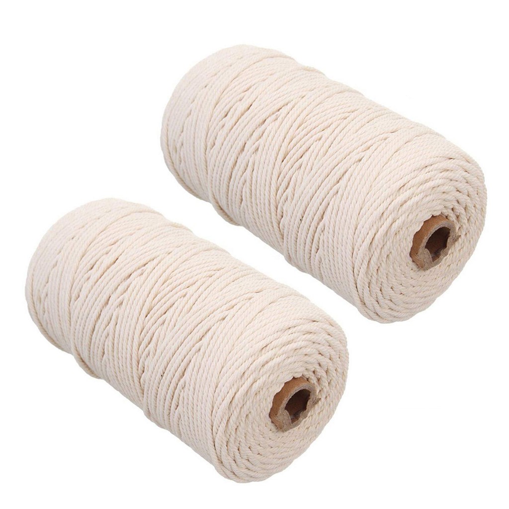 Macrame Cord Cotton - Macrame Rope 2mm 200M Natural Cotton