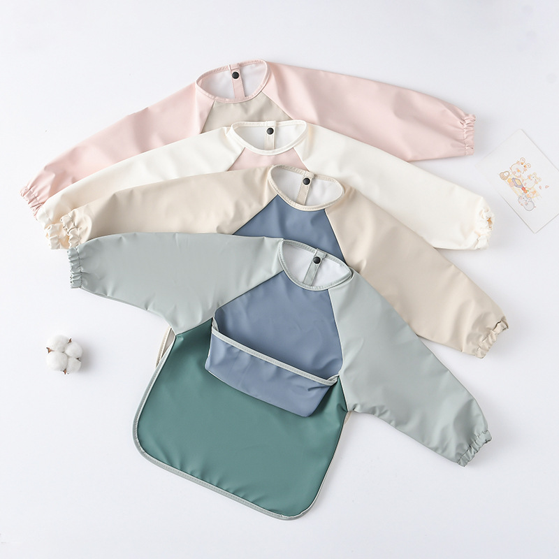 Kids Baby Long Sleeved PU Bibs - Art Craft 2 Year Olds 评论和价格