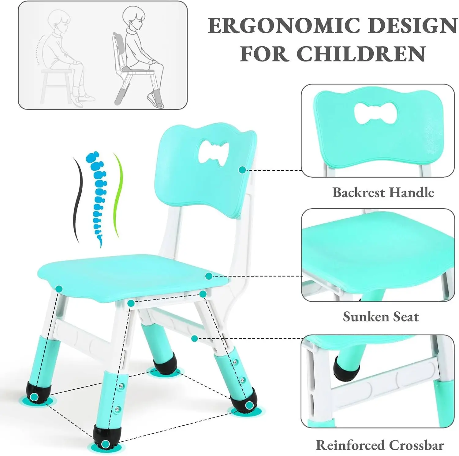 Kids Table and 6 Chairs Set, H - Art Craft Activities For Preschoolers 评论和价格