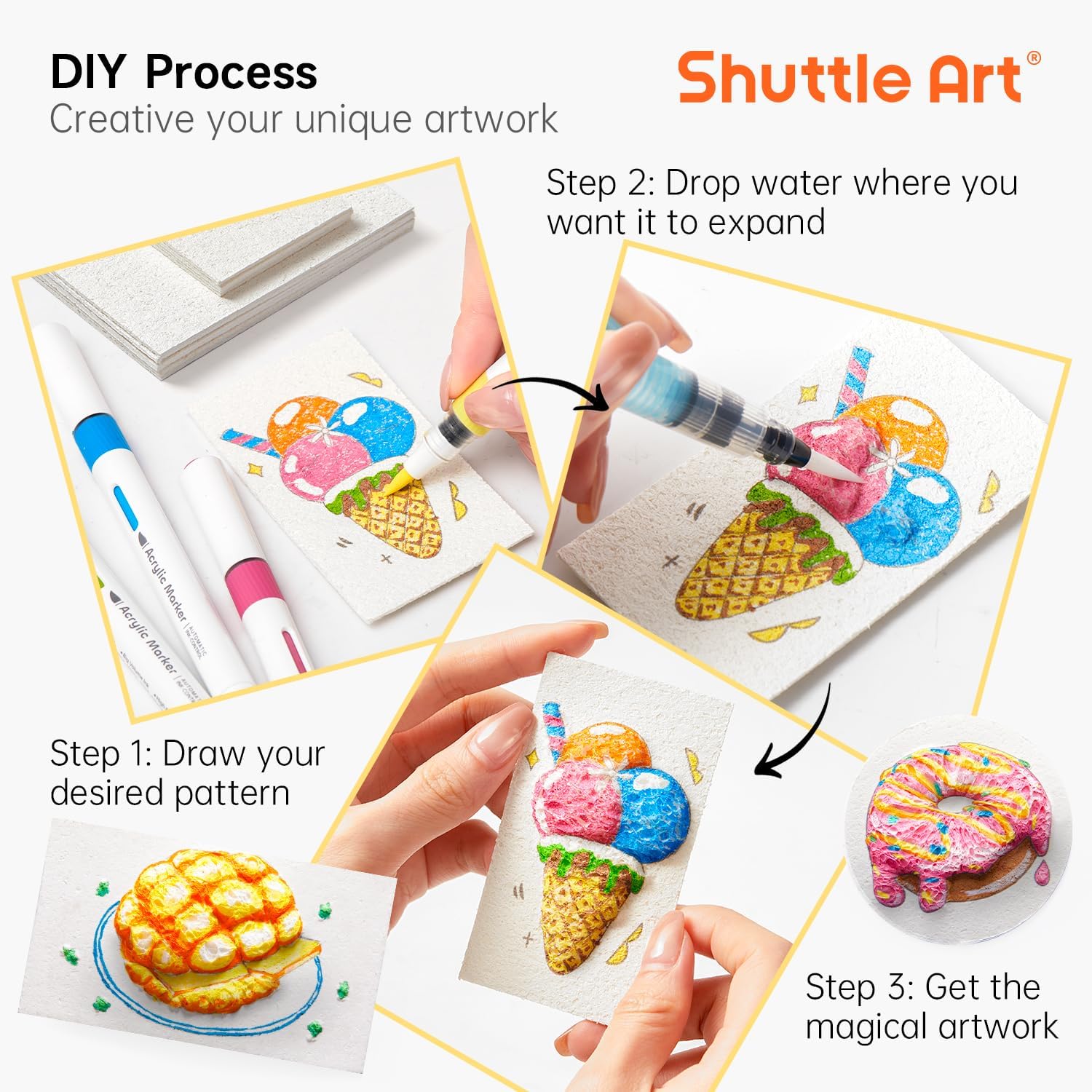 3D Puffy Foam Texture Painting - Art Craft In Paper 评论和价格