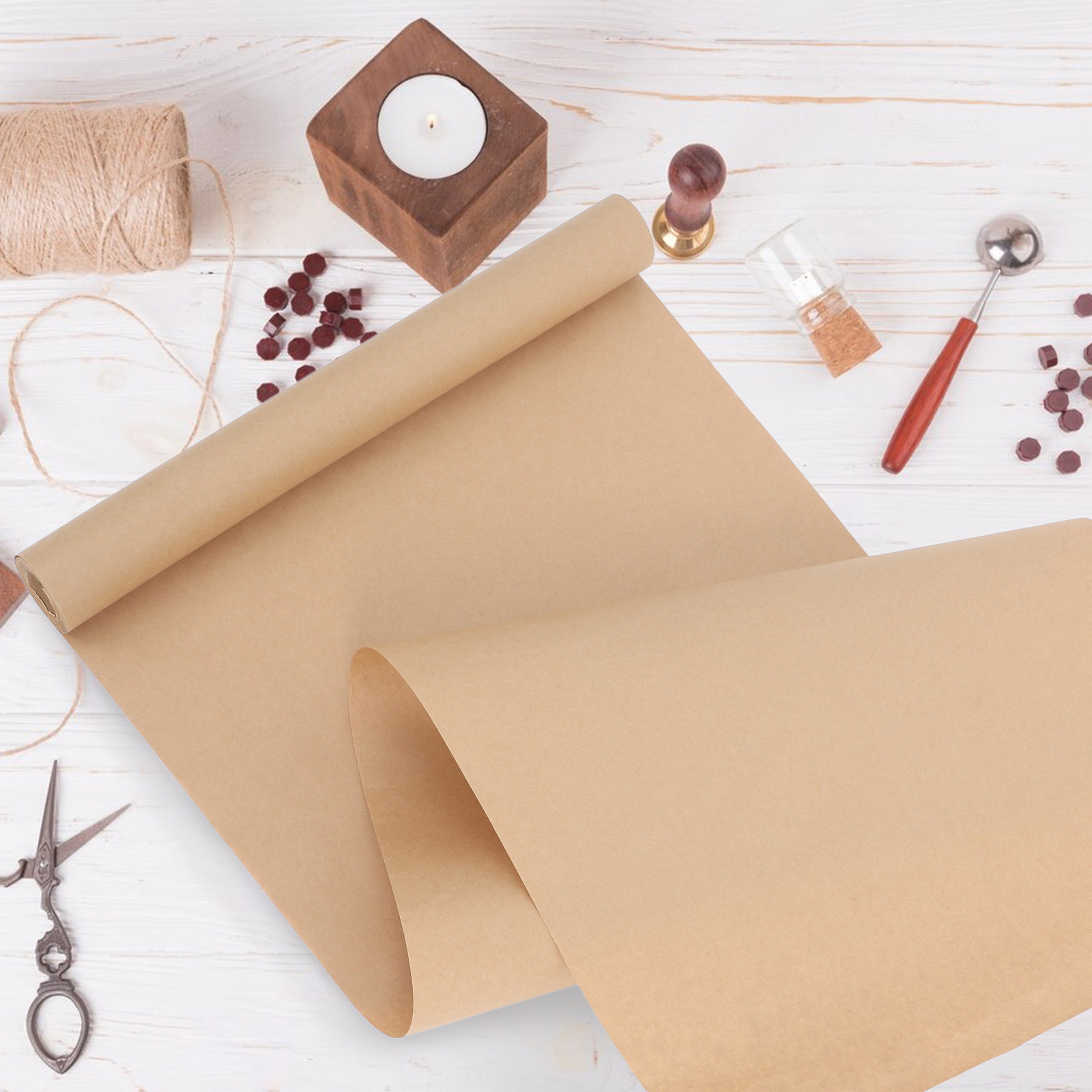 Brown Wrapping Paper Roll Larg - Art Craft Table 评论和价格