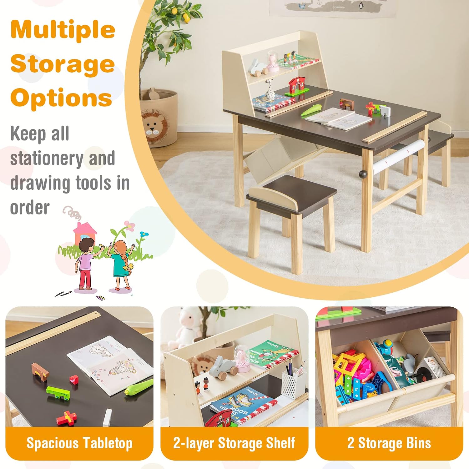 Kids Art Table and Chair Set,  - Art Craft 2 Year Olds 评论和价格