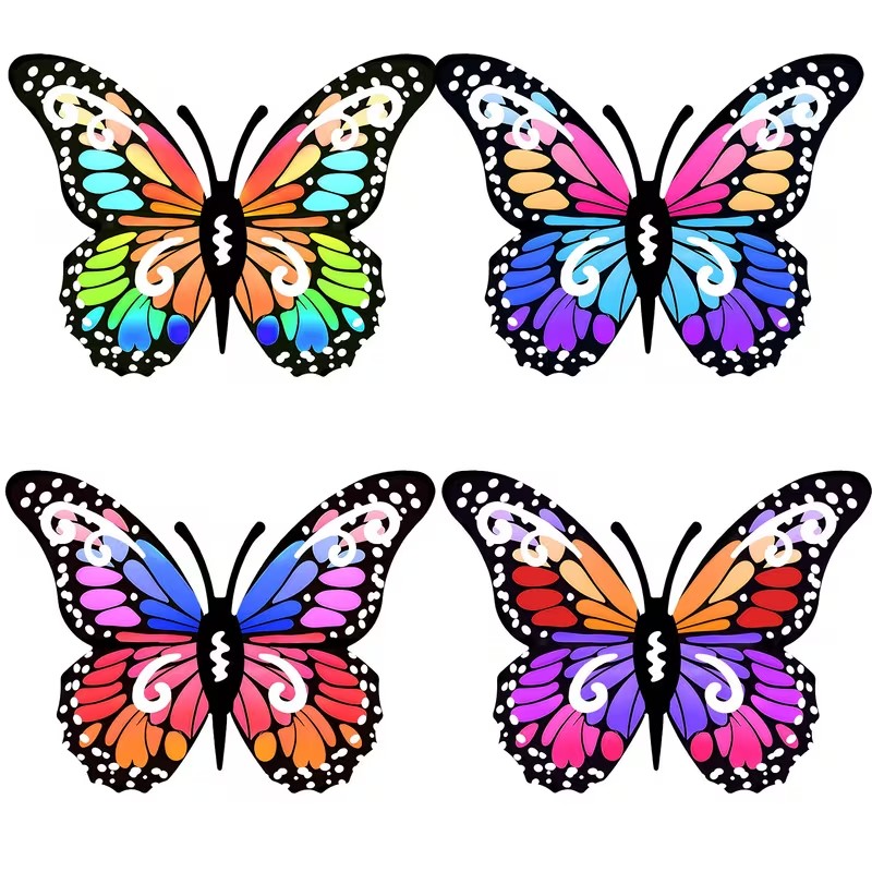 4pcs Colorful metal butterfly  - Art Craft Butterfly 评论和价格