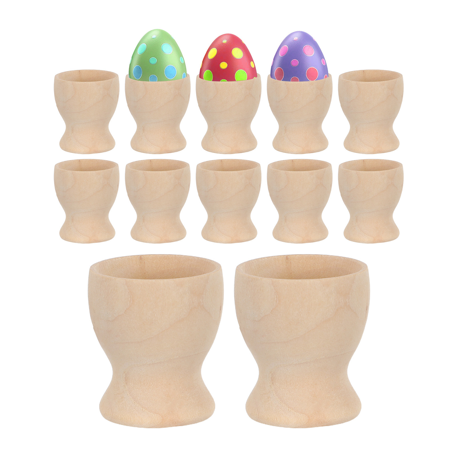 12Pcs Blank Wood Egg Stand Cup - Art Craft Activities For Preschoolers 评论和价格