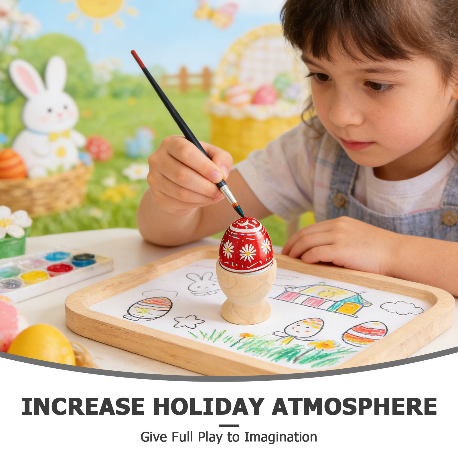 12Pcs Blank Wood Egg Stand Cup - Art Craft Activities For Preschoolers 评论和价格