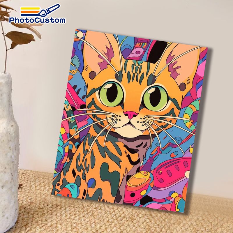 PhotoCustom Ginger Cat Paintin - Art Craft Easy Ideas 评论和价格