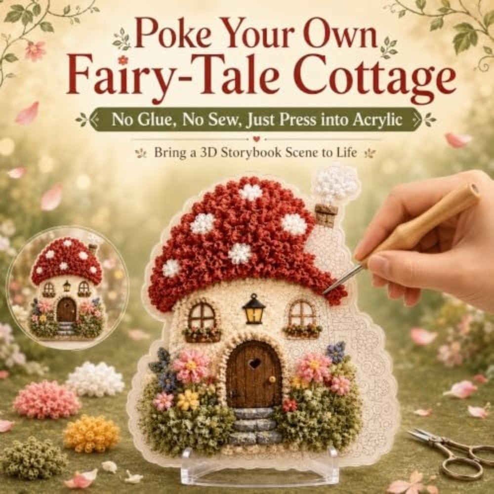 Whimsical Village 3D Fabric Po - Art Craft Village 评论和价格
