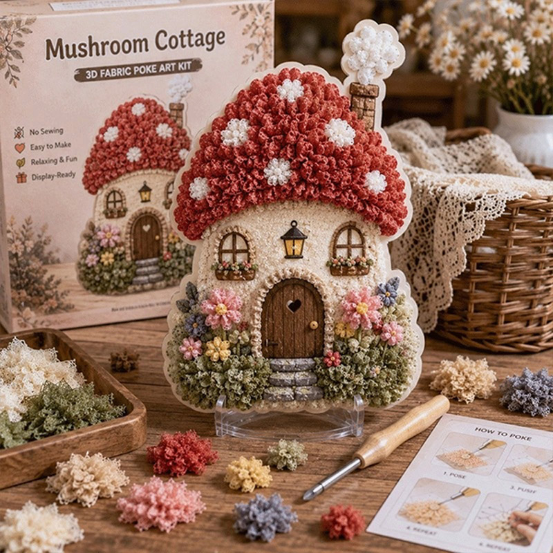 Whimsical Village 3D Fabric Po - Art Craft Village 评论和价格