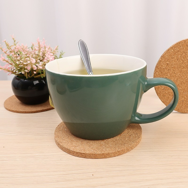 Natural Wooden Round Cork Coas - Art Craft Table 评论和价格