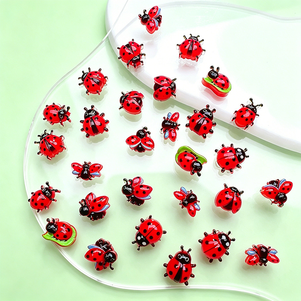 50pcs 3D Mini Resin Ladybug Na - Art Craft Ladybug 评论和价格