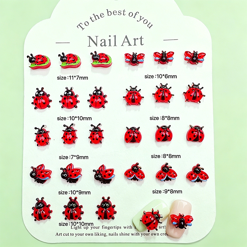 50pcs 3D Mini Resin Ladybug Na - Art Craft Ladybug 评论和价格