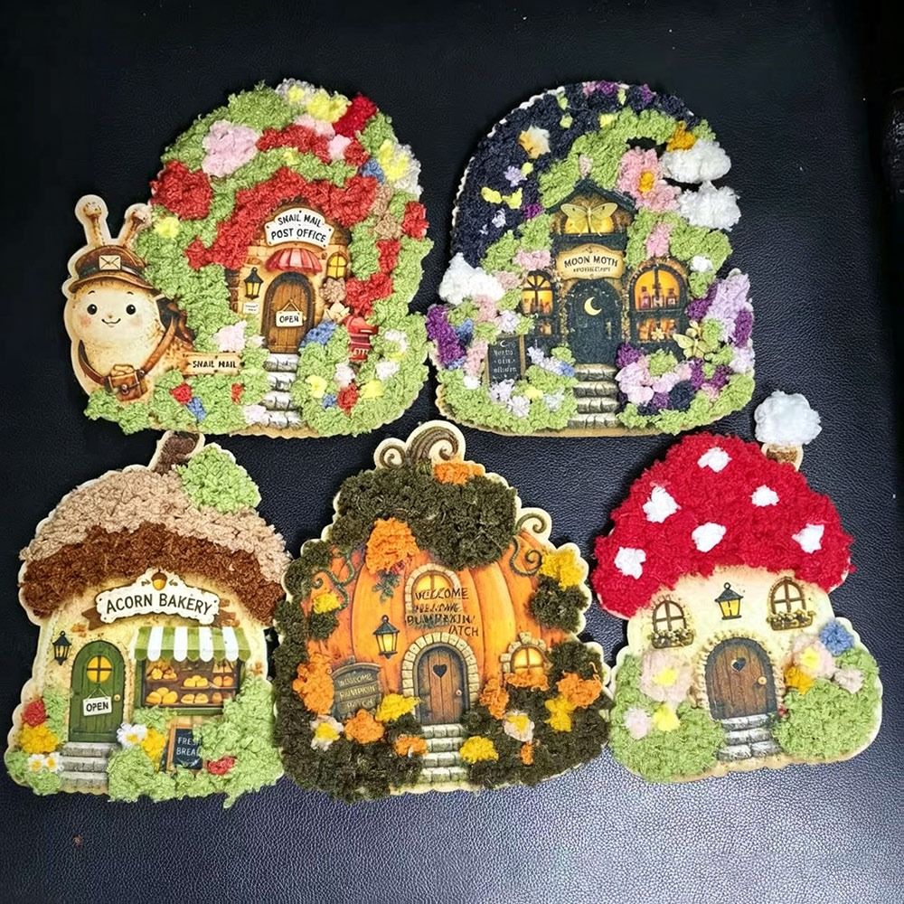 Whimsical Village 3D Fabric Po - Art Craft Village 评论和价格