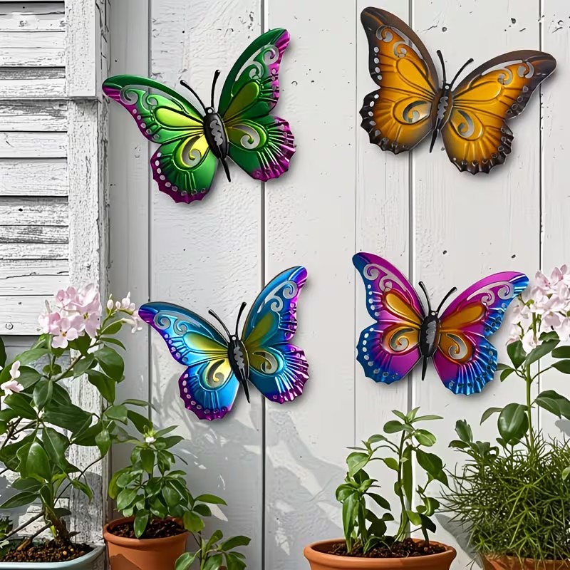 4pcs Colorful Metal butterfly  - Art Craft Butterfly 评论和价格