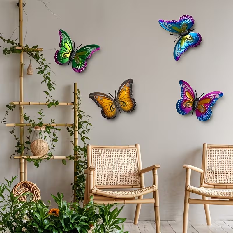 4pcs Colorful Metal butterfly  - Art Craft Butterfly 评论和价格
