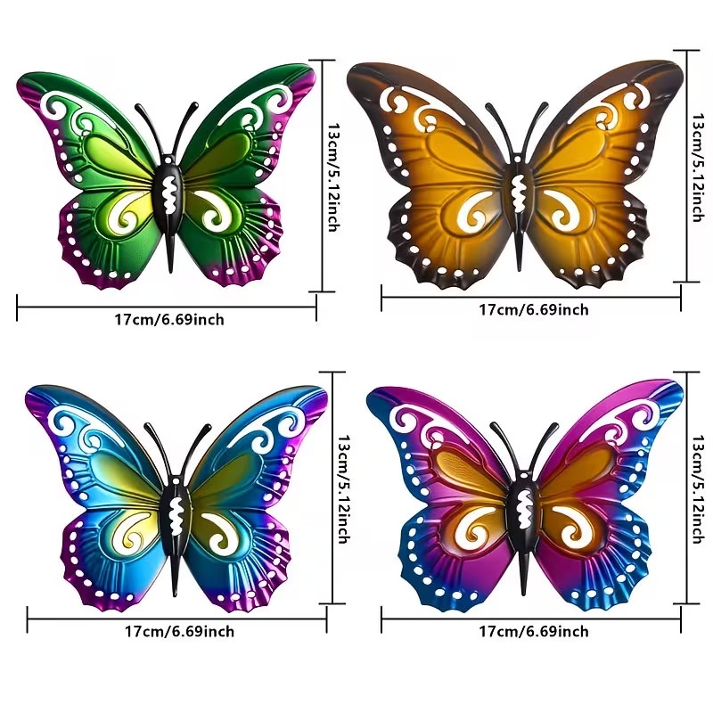 4pcs Colorful Metal butterfly  - Art Craft Butterfly 评论和价格