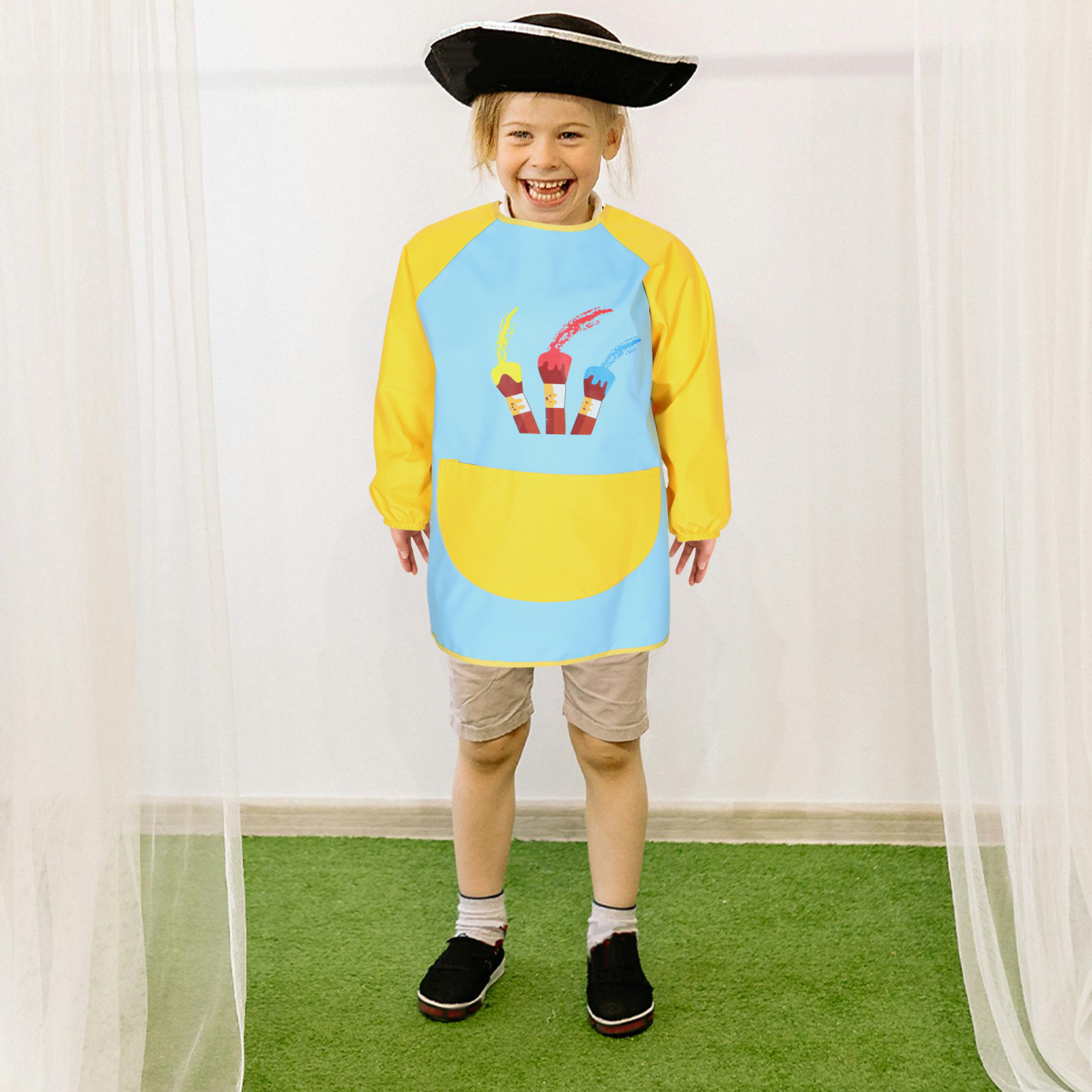 Waterproof Long Sleeve Smock P - Art Craft Activities For Preschoolers 评论和价格