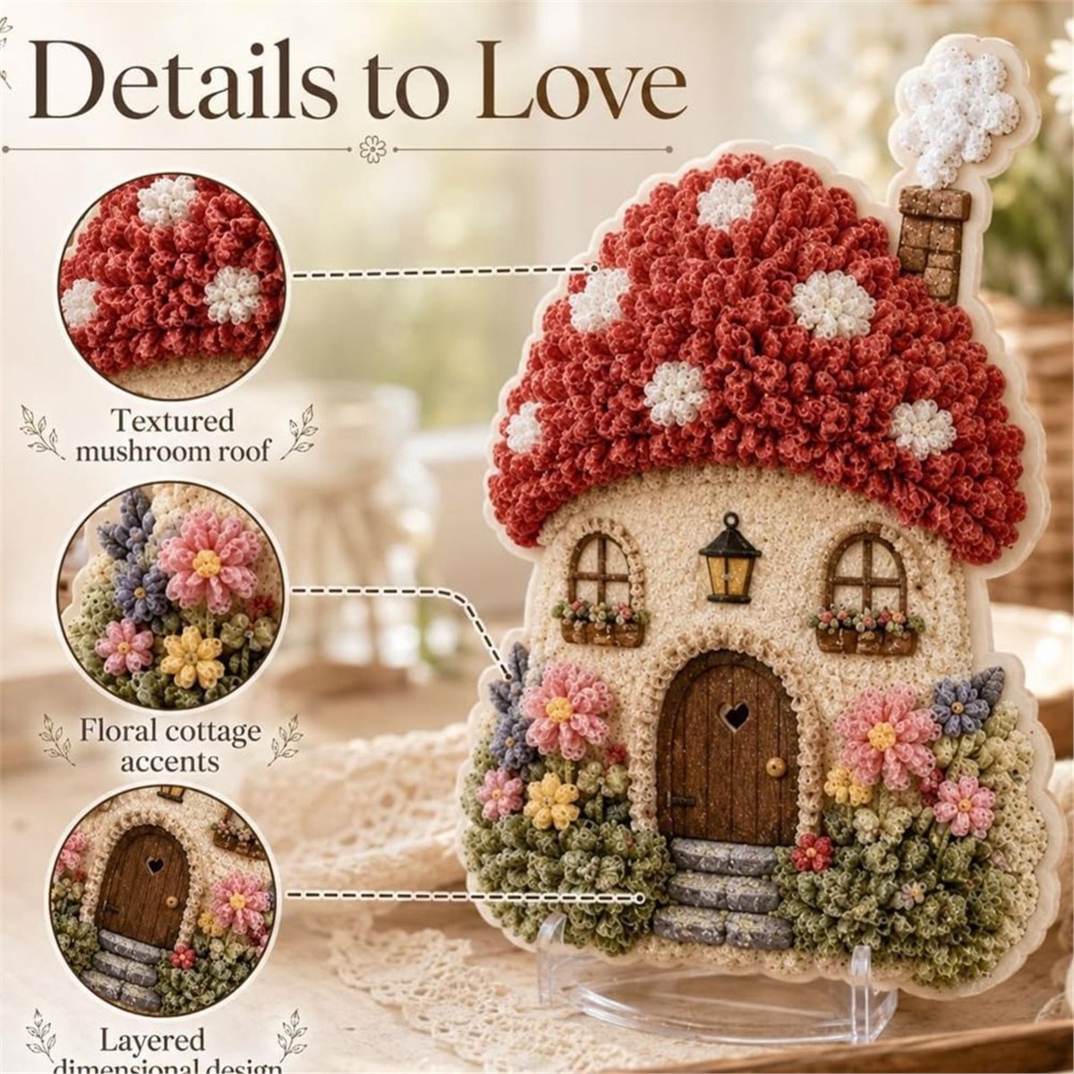 Whimsical Village 3D Fabric Po - Art Craft Village 评论和价格