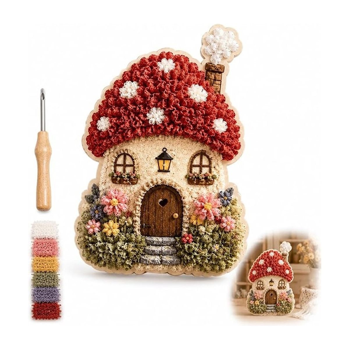 Whimsical Village 3D Fabric Po - Art Craft Village 评论和价格