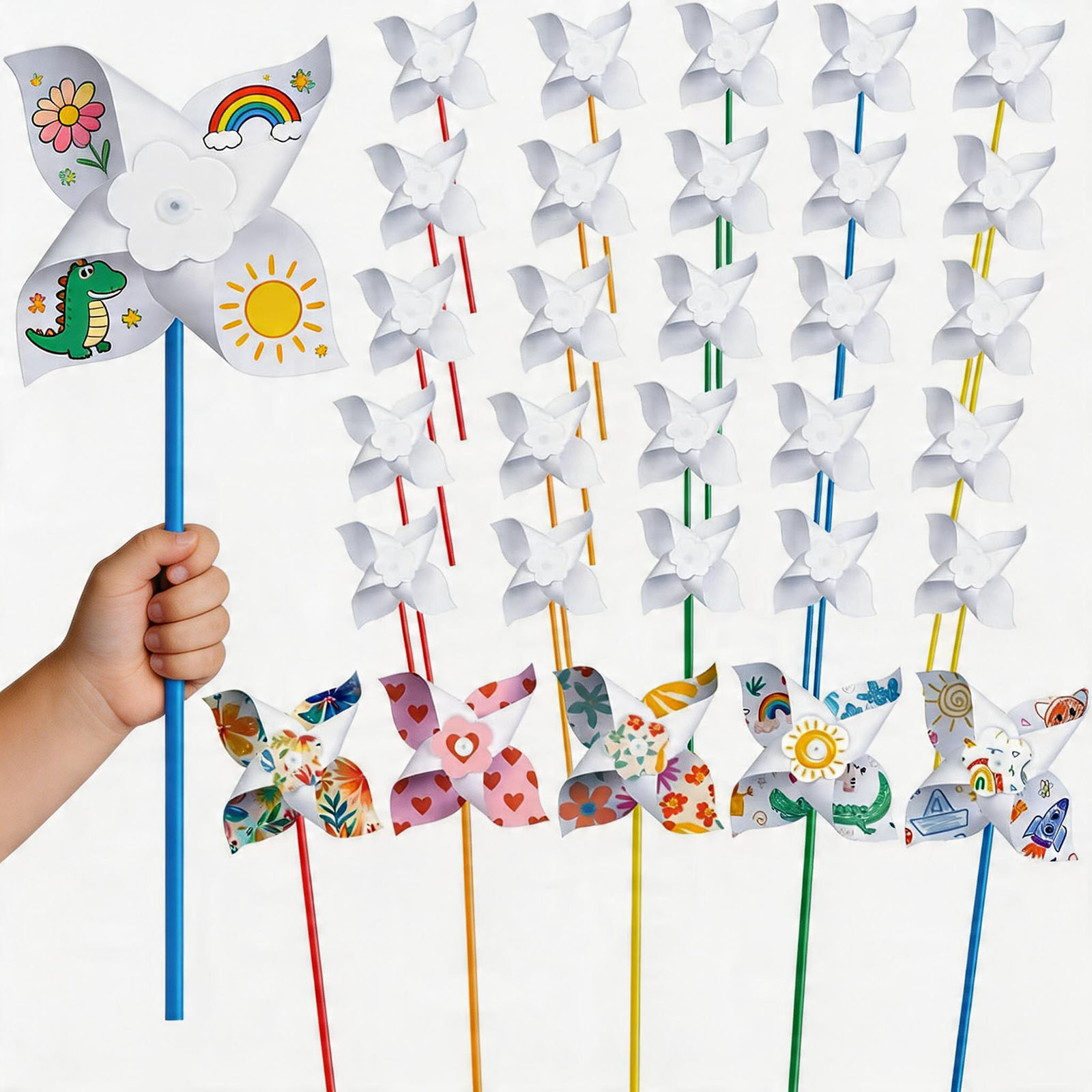 100Pcs DIY Paper Pinwheels Cra - Art Craft Earth Day 评论和价格
