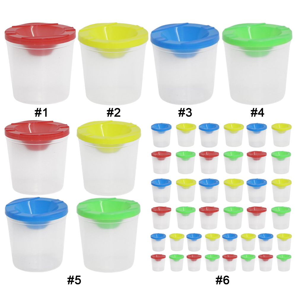 Non-Spill Paint Cups with Colo - Art Craft Cup 评论和价格