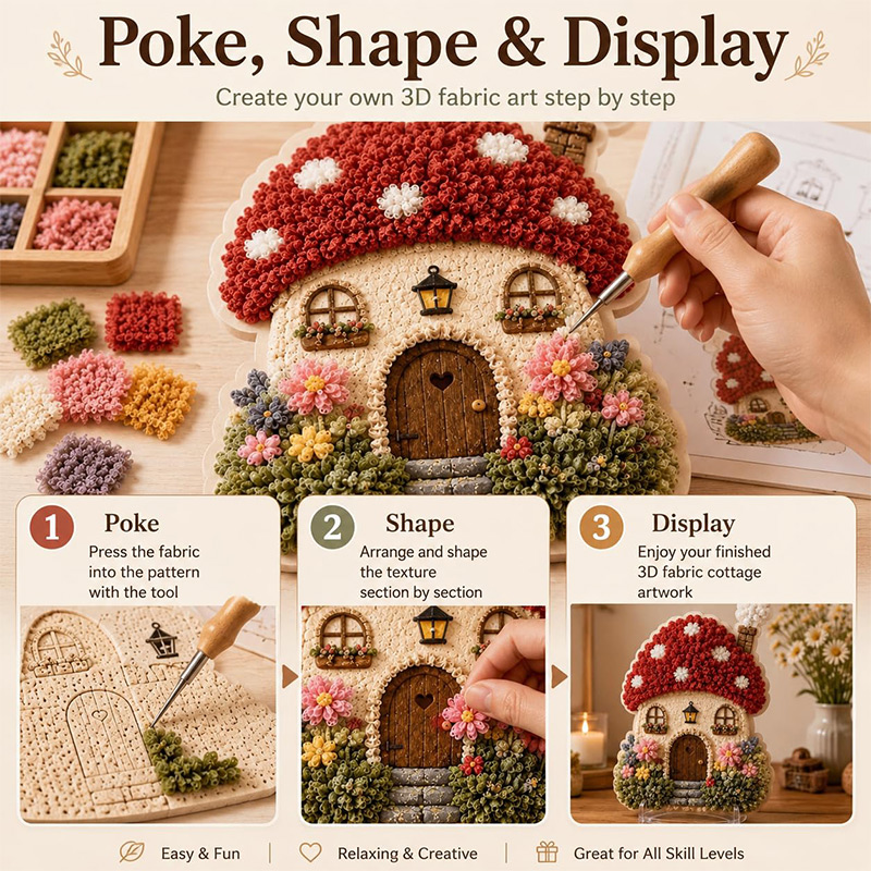 3D Mushroom House Poke Art DIY - Art Craft And 评论和价格