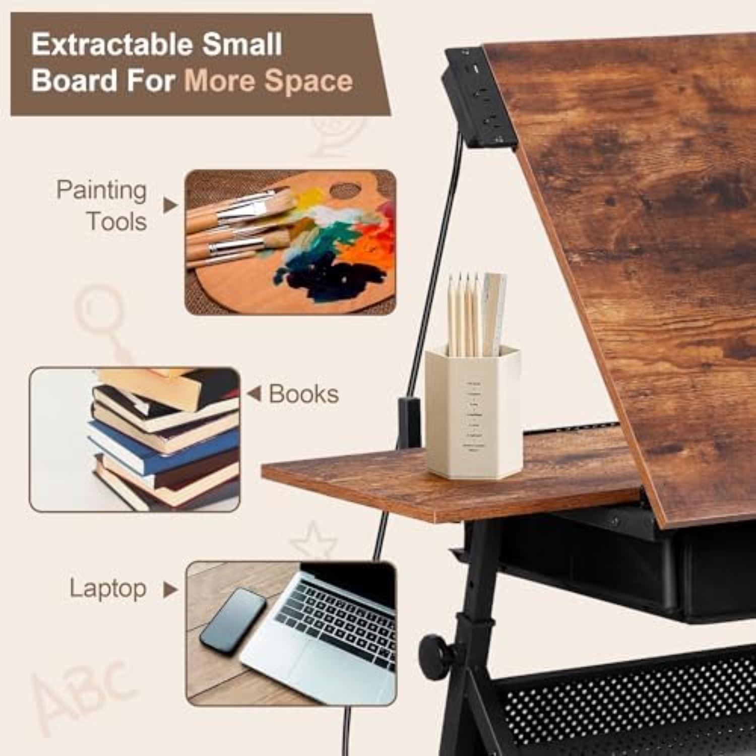 Adjustable Drafting Table with - Art Craft And 评论和价格
