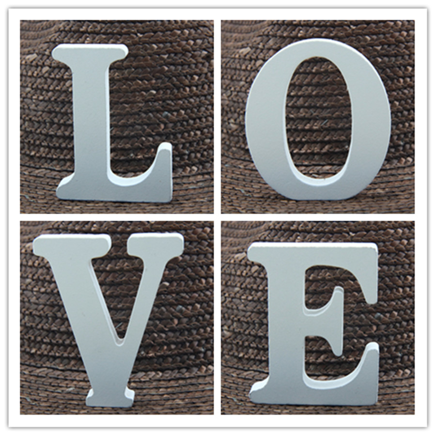 1pc 8CM White Wooden Letter En - Art Craft Letter A 评论和价格