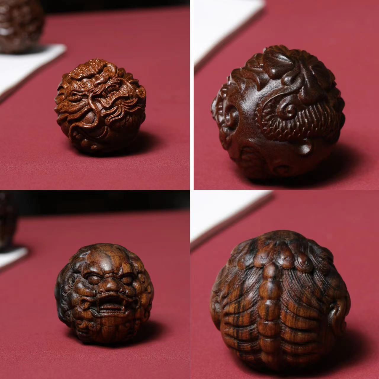 2 Pcs Wood Carved Pixiu Dragon - Art Craft 2 Year Olds 评论和价格
