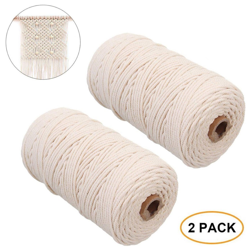 Macrame Rope 2mm 200M Natural  - Macrame Cord Cotton 评论和价格