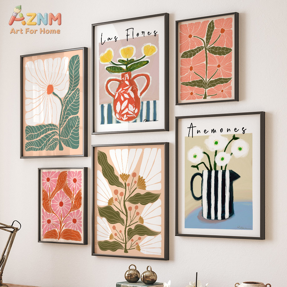AZNM Boho Floral Canvas Wall A - Art Craft Butterfly 评论和价格