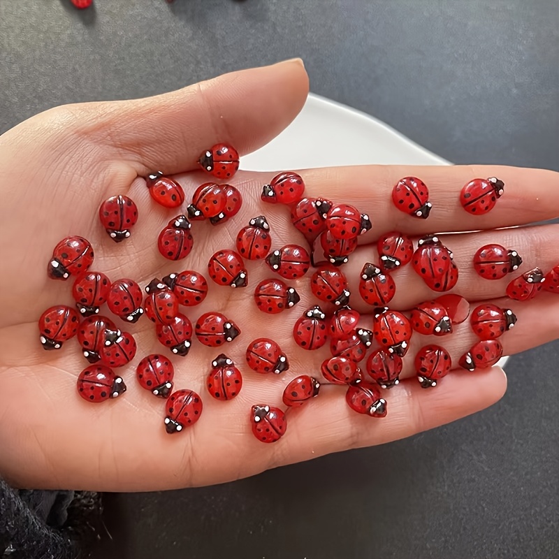 100pcs Glow-In-The-Dark Resin  - Art Craft Ladybug 评论和价格
