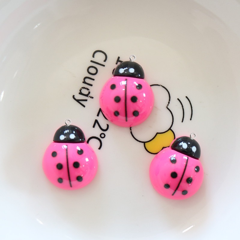 10Pcs Shiny Ladybug Flat Back  - Art Craft Ladybug 评论和价格
