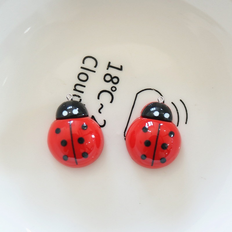 10Pcs Shiny Ladybug Flat Back  - Art Craft Ladybug 评论和价格