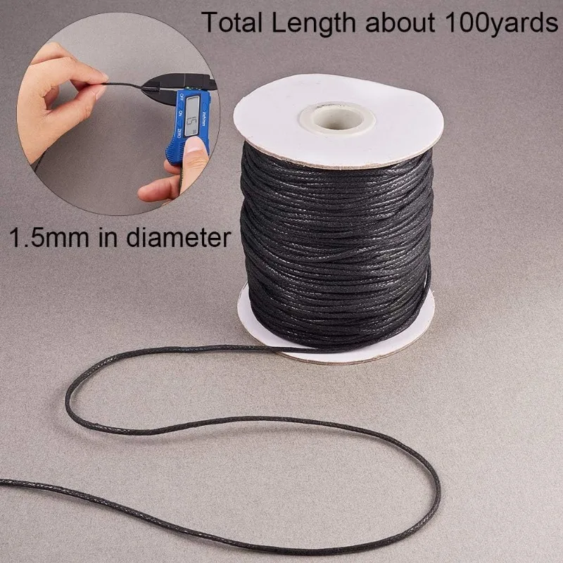 1Roll 100 Yards Waxed Cord Cot - Macrame Cord Cotton 评论和价格